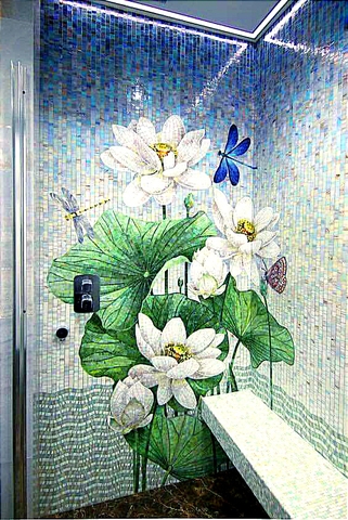 TRANH MOSAIC HOA SEN