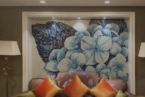 TRANH MOSAIC HOA CẨM TÚ CẦU XANH