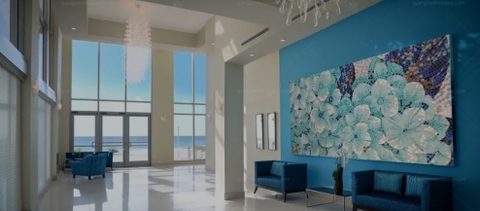 TRANH MOSAIC HOA CẨM TÚ CẦU XANH