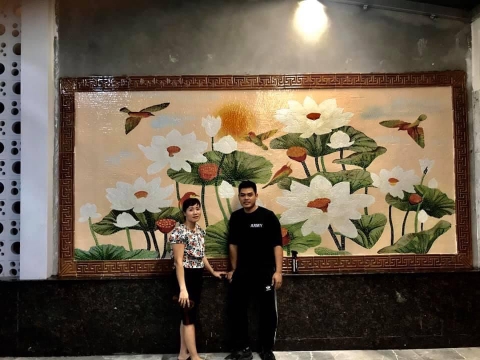 TRANH MOSAIC HOA SEN