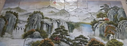 TRANH GỐM ĐẮP NỔI NON NƯỚC HỮU TÌNH