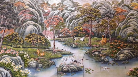 TRANH GỐM ĐẮP NỔI NON NƯỚC HỮU TÌNH