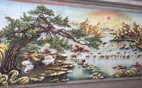 TRANH GỐM ĐẮP NỔI NON NƯỚC HỮU TÌNH