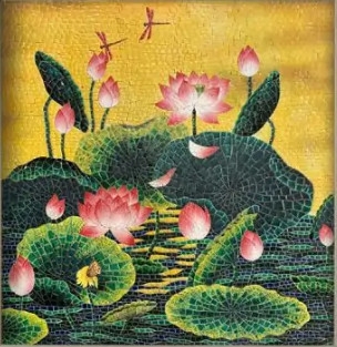 TRANH MOSAIC HOA SEN