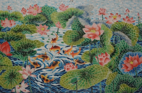 TRANH MOSAIC HOA SEN