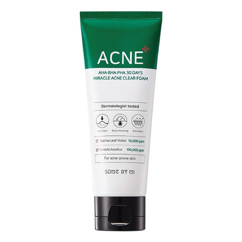 SRM SOME BY MI AHA BHA PHA 30 DAYS MIRACLE ACNE CLEAR FOAM 100ML (HỘP)