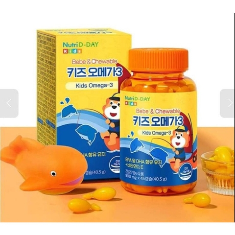 Dầu Cá Omega 3 Nutri D-Day Baby & Kids Dạng Viên Nhai