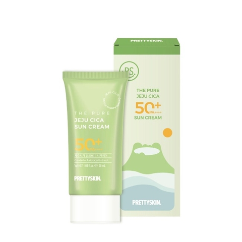 KEM CHỐNG NẮNG RAU MÁ PRETTY SKIN THE PURE JEJU CICA SUN CREAM 50ML