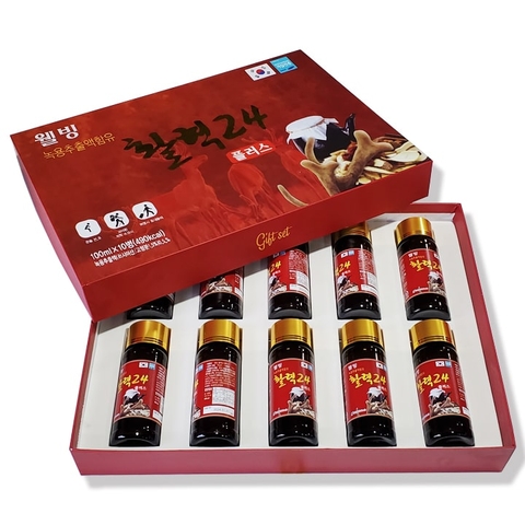 Nước hồng sâm nhung hươu Well bio (10 chai x 100ml/set)