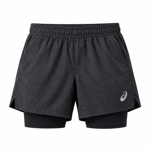 Quần short dù 2 lớp Asics - Đen / M