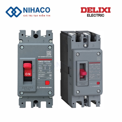 MCCB Delixi CDM3S-125C/2300 25A – Aptomat khối 2 cực