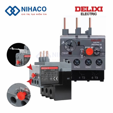 Rơ le nhiệt JRS1Dsp-38 23–32A - Thermal Overload Relay Delixi For AC Contactor