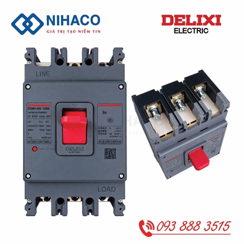 MCCB Delixi CDM3S-630R/3300 630A  – Aptomat khối Delixi 100kA