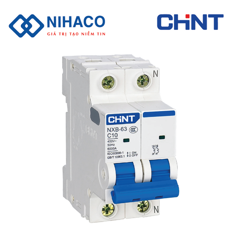NXB-63 C10 2P - Aptomat MCB Chint 10A 6kA