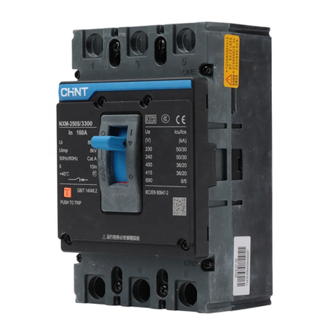 NXM-250S/3300 3P 200A Aptomat Chint MCCB 3 pha 200A 36kA