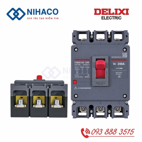 MCCB Delixi CDM3S-250F/3300 250A – Aptomat khối 3 pha 250A 50kA