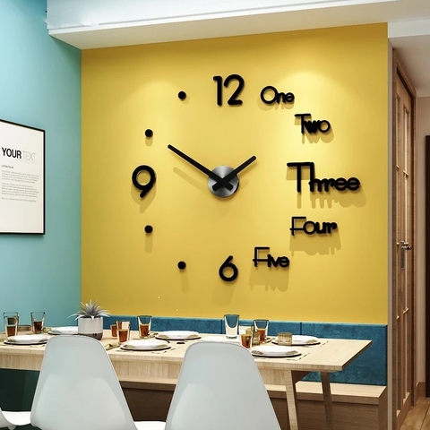 Đồng hồ dán tường số - trang trí phòng khách sang trọng và hiện đại