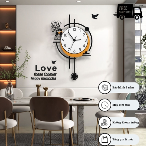 Đồng Hồ Quả Lắc Treo Tường Phong Cách Bắc Âu CL078