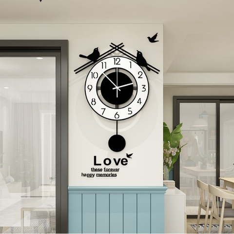 Đồng hồ trang trí nội thất CL029 - đôi chim hạnh phúc