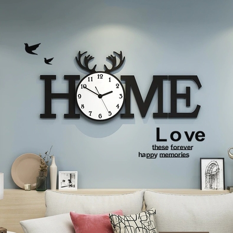 Đồng hồ treo tường phòng khách đẹp CL014 - Home