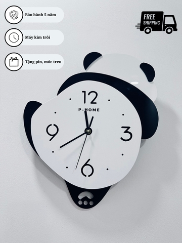 Đồng Hồ Treo Tường Gấu Panda CL076-B Có Đèn LED