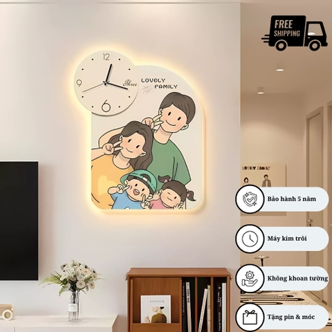 Đồng Hồ Treo Tường Lovely Family CL094 Gia Đình Hạnh Phúc