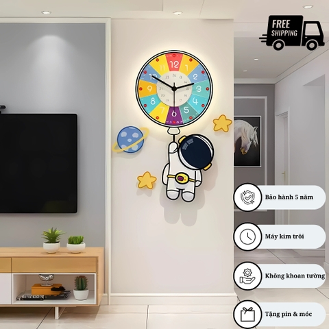 Đồng Hồ Treo Tường Phi Hành Gia Bóng Bay P-HOME CL095