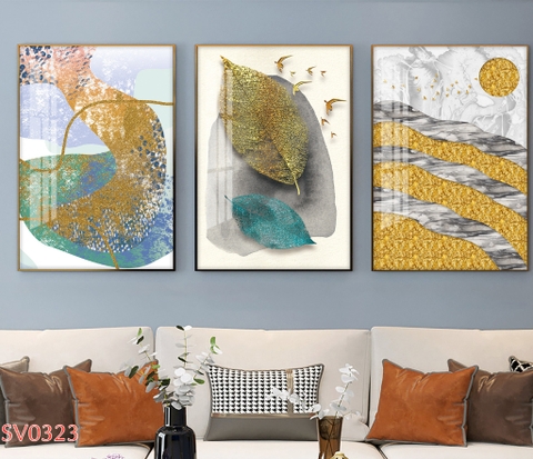 Bộ 3 tranh treo tường trừu hiện đại- PSV0323