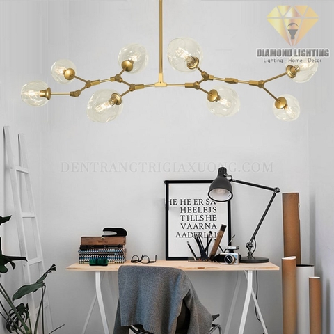 Diamond Lighting Đèn chùm hiện đại thân chao ngang vàng - DCH460/8B