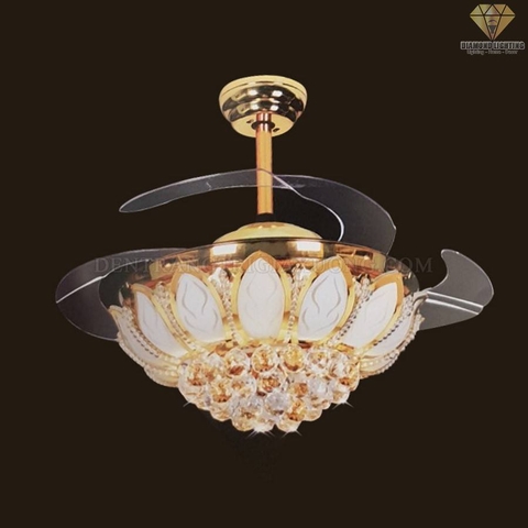 QUẠT TRẦN ĐÈN HỢP KIM SANG TRỌNG TÂN CỔ ĐIỂN QT030