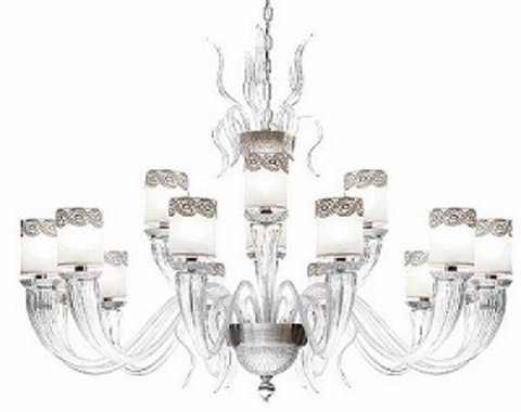 DIAMOND LIGHTING ĐÈN CHÙM NINFEA THUỶ TINH CỔ ĐIỂN TRẮNG BẠC - DC 1770/CH18