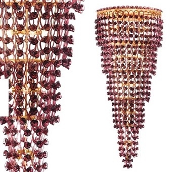 DIAMOND LIGHTING ĐÈN CHÙM THÔNG TẦNG PHA LÊ HIỆN ĐẠI VÀNG ĐỎ - DC 1874