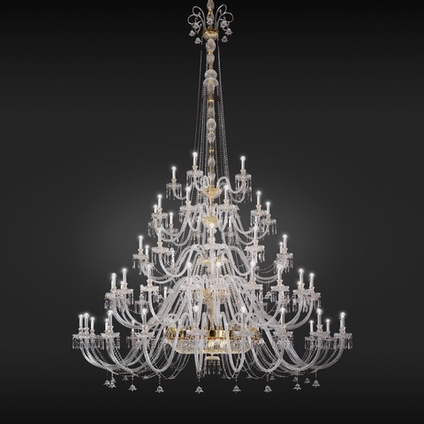 DIAMOND LIGHTING ĐÈN CHÙM NẾN PHA LÊ SẢNH LUXURY CỔ ĐIỂN VÀNG TRẮNG - CN 1917B