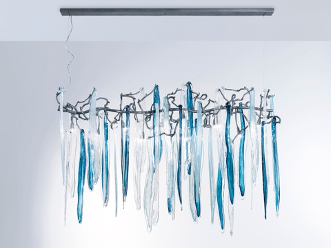 DIAMOND LIGHTING ĐÈN CHÙM SERIPS PHA LÊ BLUE HIỆN ĐẠI TRẮNG XANH - DCSR 924