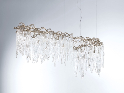 DIAMOND LIGHTING ĐÈN CHÙM SERIPS PHA LÊ LEAVES HIỆN ĐẠI VÀNG TRẮNG - DCSR 929