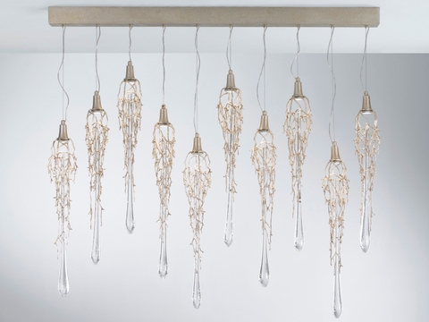 DIAMOND LIGHTING ĐÈN CHÙM THẢ SERIP PHA LÊ HIỆN ĐẠI VÀNG TRẮNG - DCSR 938