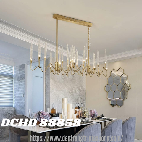 DIAMOND LIGHTING ĐÈN CHÙM GIỌT SƯƠNG THỦY TINH HIỆN ĐẠI VÀNG TRẮNG - DCHD 88858