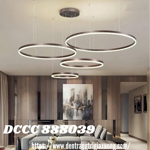 DIAMOND LIGHTING ĐÈN CHÙM THẢ HỢP KIM DECOR HIỆN ĐẠI NÂU TRẮNG - DCCC 888039