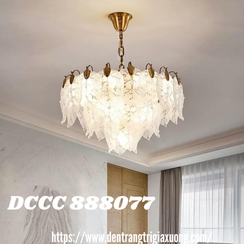 DIAMOND LIGHTING ĐÈN CHÙM HOA THỦY TINH HIỆN ĐẠI VÀNG TRẮNG - DCCC 888077