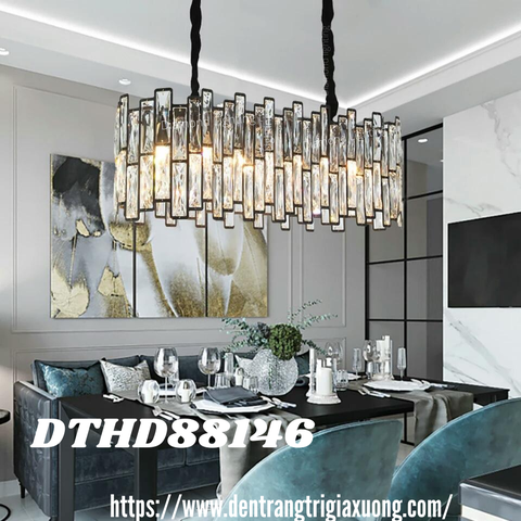 DIAMOND LIGHTING ĐÈN CHÙM PHA LÊ NGANG HIỆN ĐẠI ĐEN TRẮNG - DTHD 88146