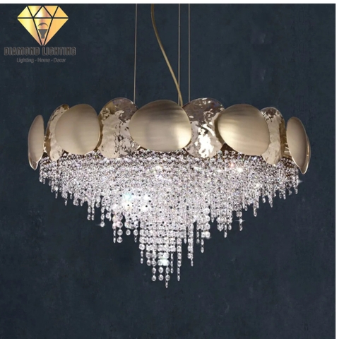 DIAMOND LIGHTING ĐÈN CHÙM PHA LÊ LUXURY HIỆN ĐẠI VÀNG TRẮNG - DCCC 020