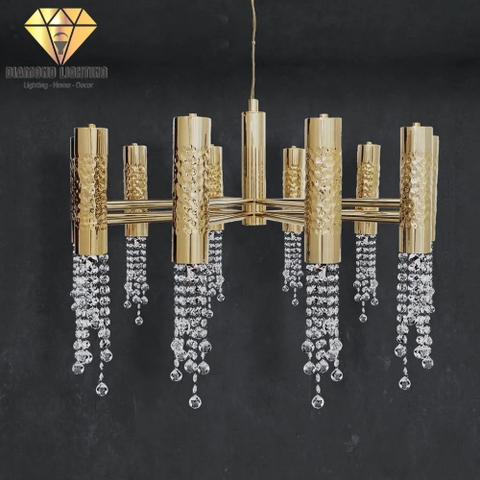 DIAMOND LIGHTING ĐÈN CHÙM PHA LÊ LUXURY HIỆN ĐẠI VÀNG TRẮNG - DCCC 016