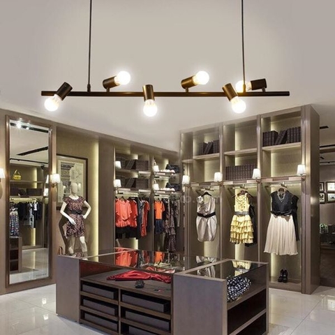 đèn thả thang ngang 5 bóng led thả shop quần áo. quán cafe