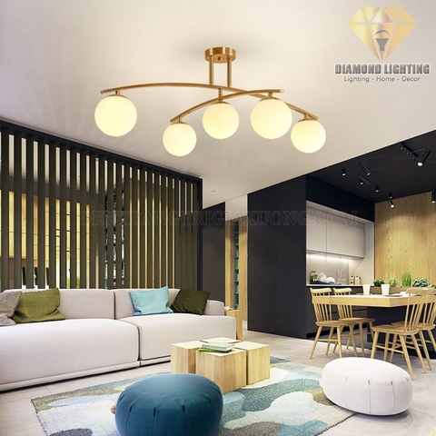 đèn trần thả phòng khách cao cấp