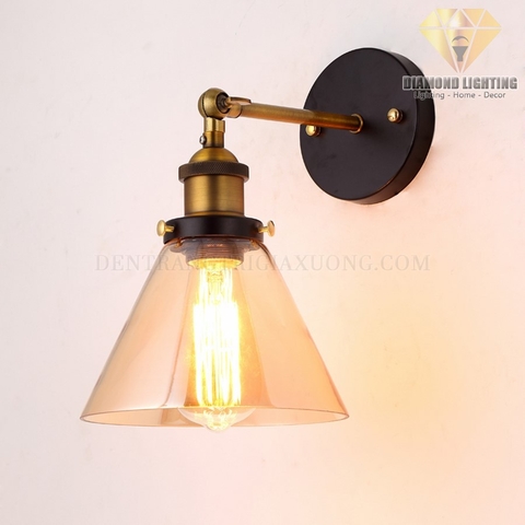 Đèn chao ốp tường thủy tinh trang trí quán cafe