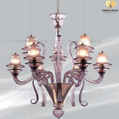 DIAMOND LIGHTING ĐÈN CHÙM THUỶ TINH CỔ ĐIỂN VÀNG - DC 010L6+3