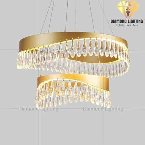 DIAMOND LIGHTING ĐÈN CHÙM ADONIA PHA LÊ HIỆN ĐẠI VÀNG TRẮNG - DCHD 1200Q