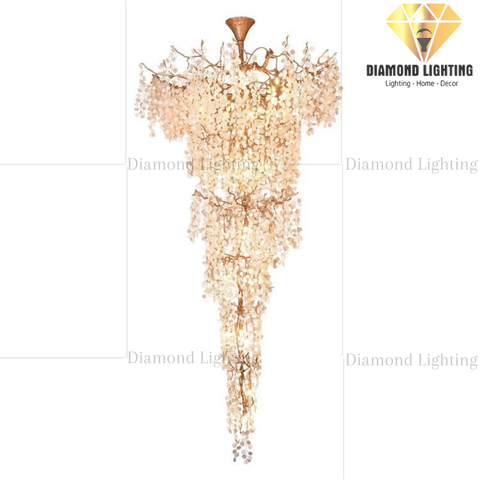 DIAMOND LIGHTING ĐÈN CHÙM KAMRYN HỢP KIM TÂN CỔ ĐIỂN VÀNG TRẮNG - DC 1100A