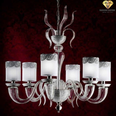 DIAMOND LIGHTING ĐÈN CHÙM THUỶ TINH CỔ ĐIỂN TRẮNG -DC 1775/CH6