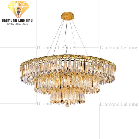 DIAMOND LIGHTING ĐÈN CHÙM RAYA PHA LÊ LUXURY HIỆN ĐẠI VÀNG TRẮNG - DCHD 044X